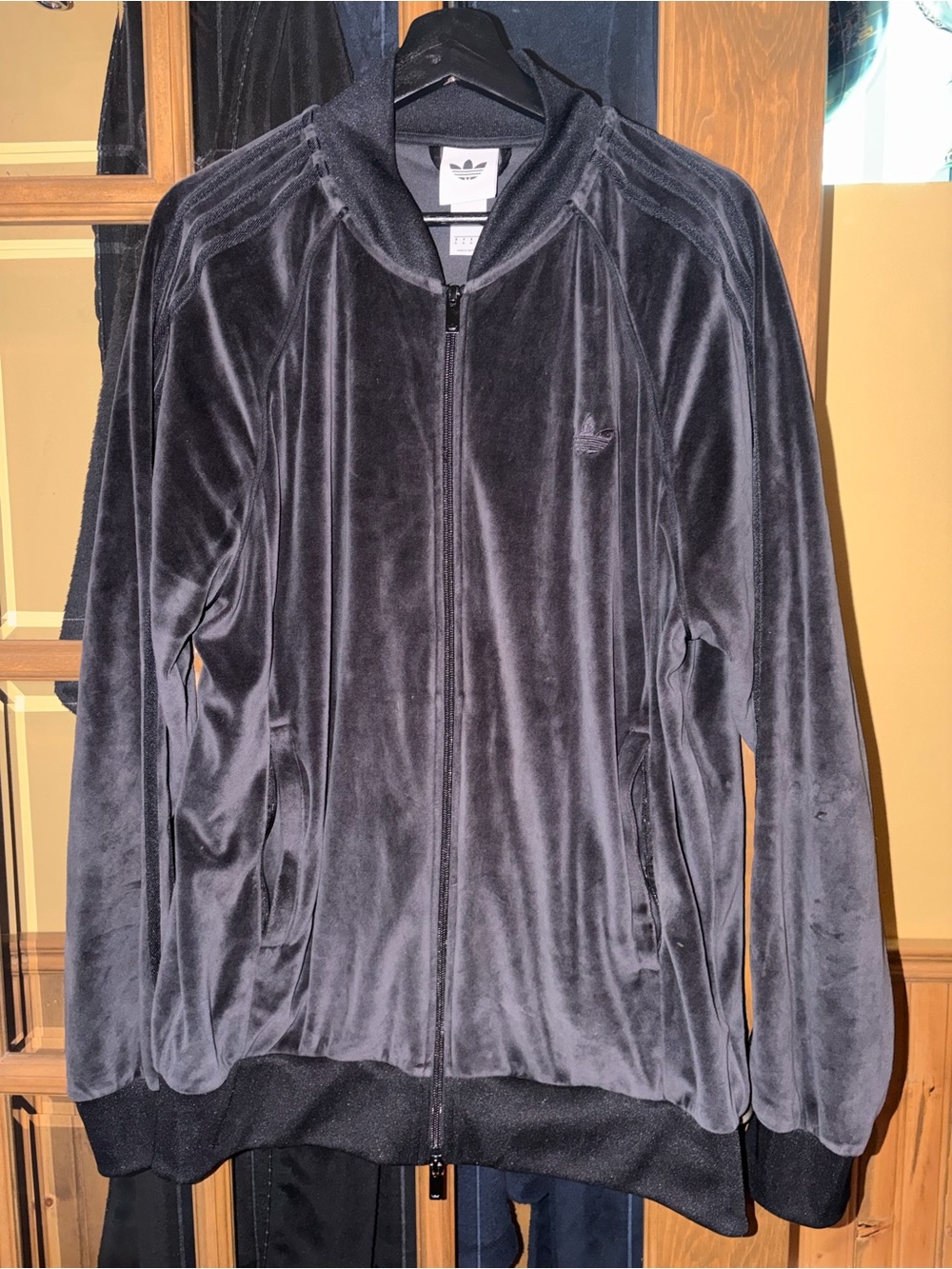 Adidas Men's SST Black Velvet Track Jacket - Full Zip
